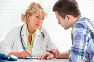 Female doctor going over treatment options with patient